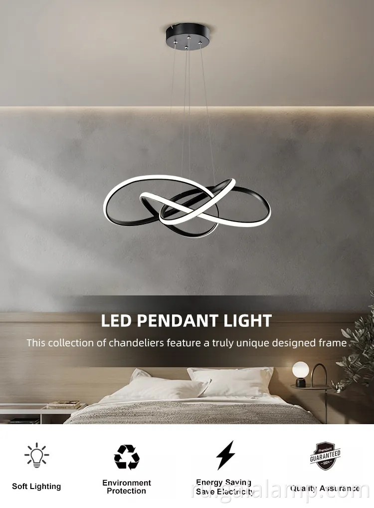 Стильная черная стальная линейная подвесная лампа для гостиных